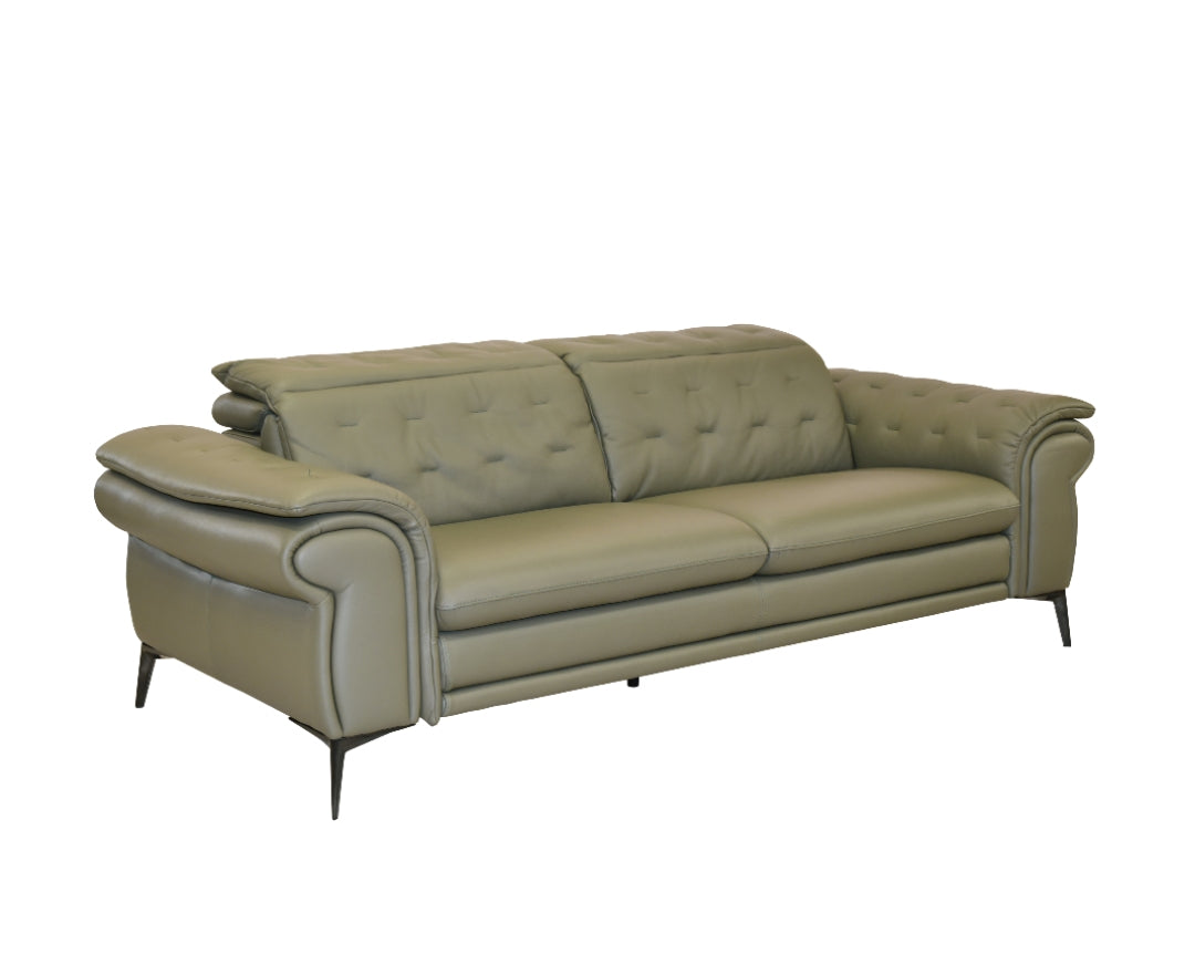 Hollywood Leather Sofa + Loveseat with Contrast Stitch