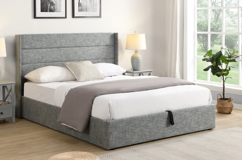 Camila Grey 54″ Double Platform Bed with Storage