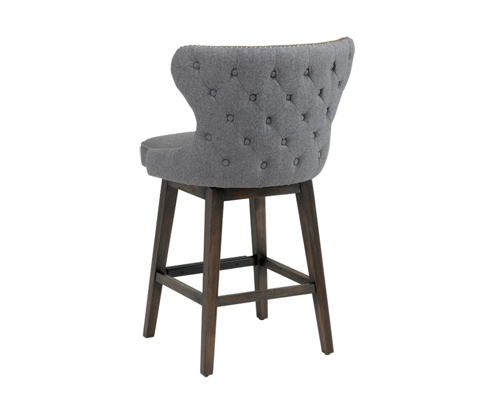 Ariana Swivel Counter Stool - Dark Grey