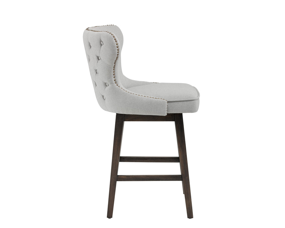 Ariana Swivel Counter Stool - Light Grey