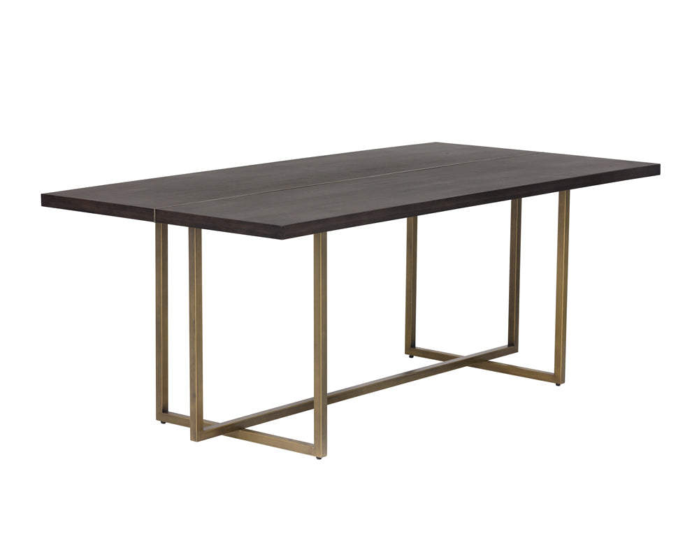 Jade Dining Table - Antique Brass - Dark Mango - 79"