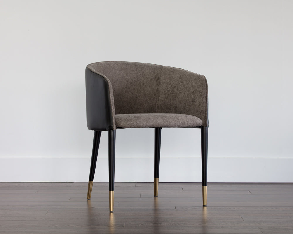 Asher Dining Armchair - Sparrow Grey / Napa Black