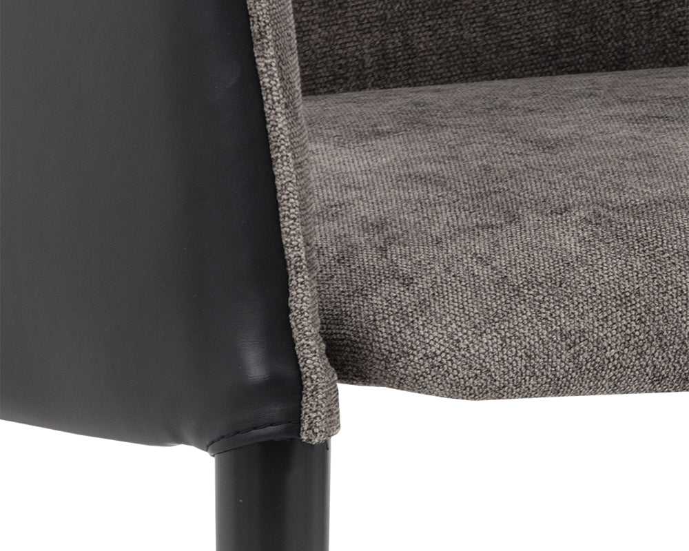 Asher Dining Armchair - Sparrow Grey / Napa Black