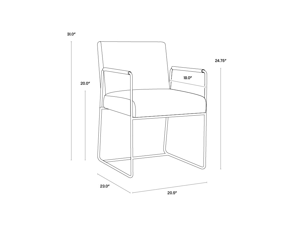 Balford Dining Armchair - Arena Navy