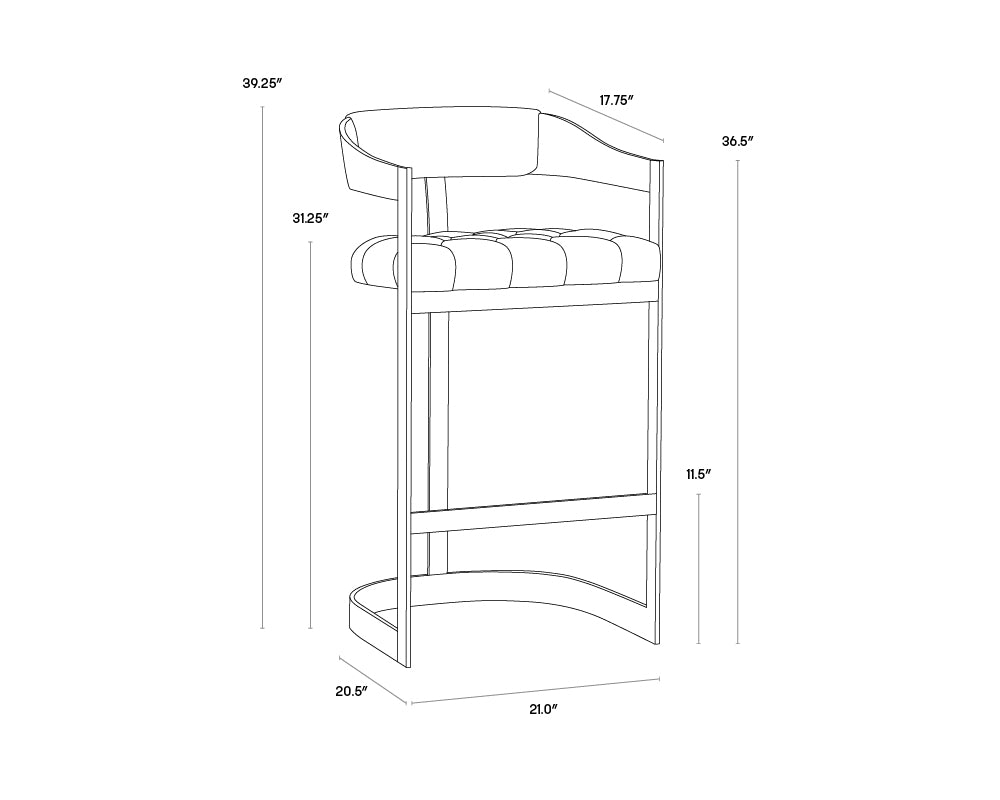 Beaumont Barstool - Stainless Steel - Cantina Magnetite