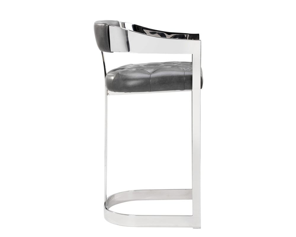 Beaumont Barstool - Stainless Steel - Cantina Magnetite