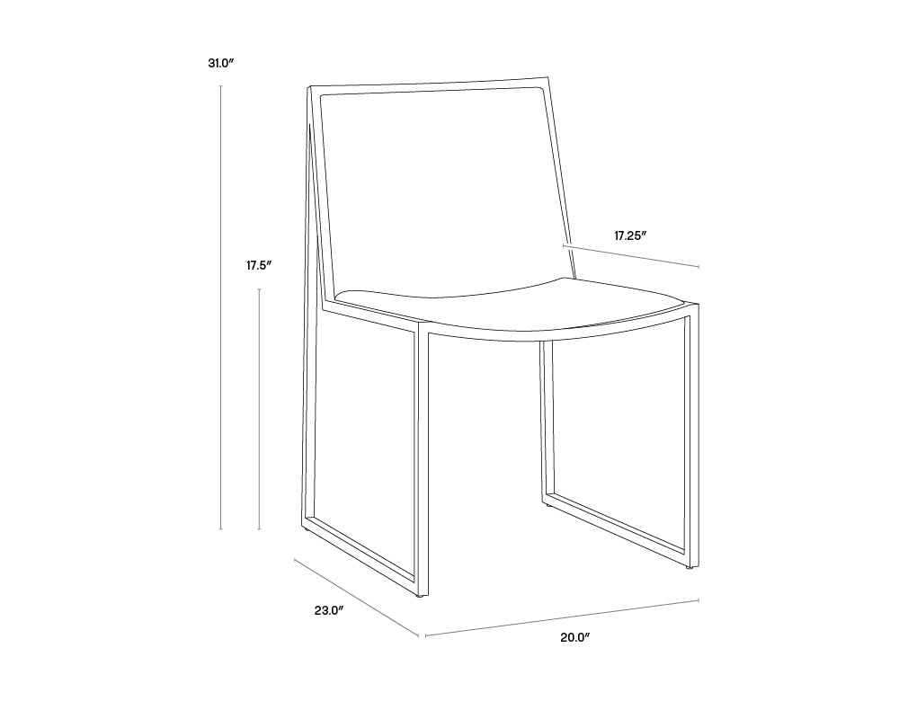 Blair Dining Chair - Stainless Steel - Black Croc