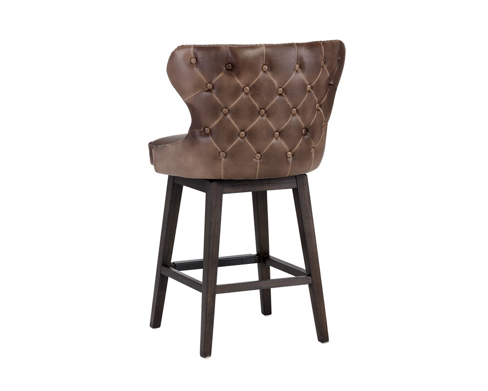 Ariana Swivel Counter Stool - Havana Dark Brown