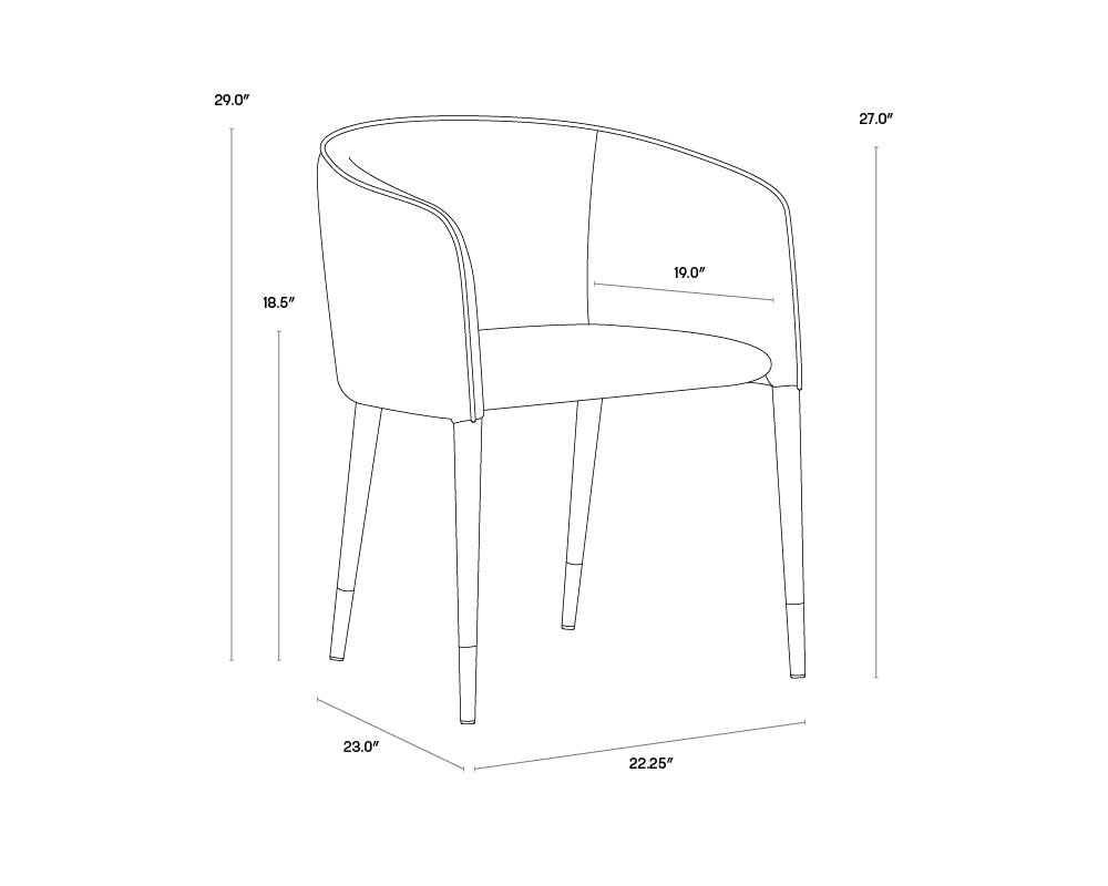 Asher Dining Armchair - Polo Club Toast / Dillon Chili