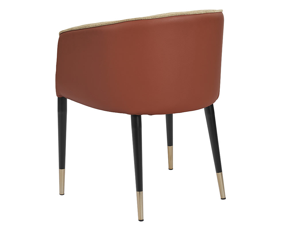 Asher Dining Armchair - Polo Club Toast / Dillon Chili