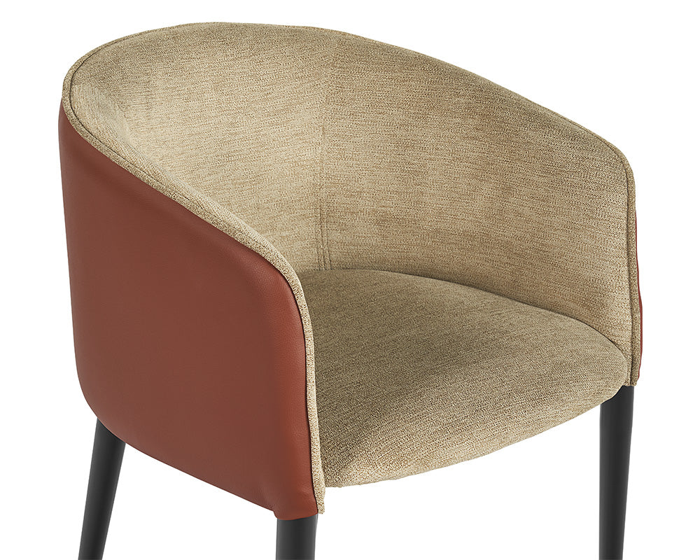 Asher Dining Armchair - Polo Club Toast / Dillon Chili