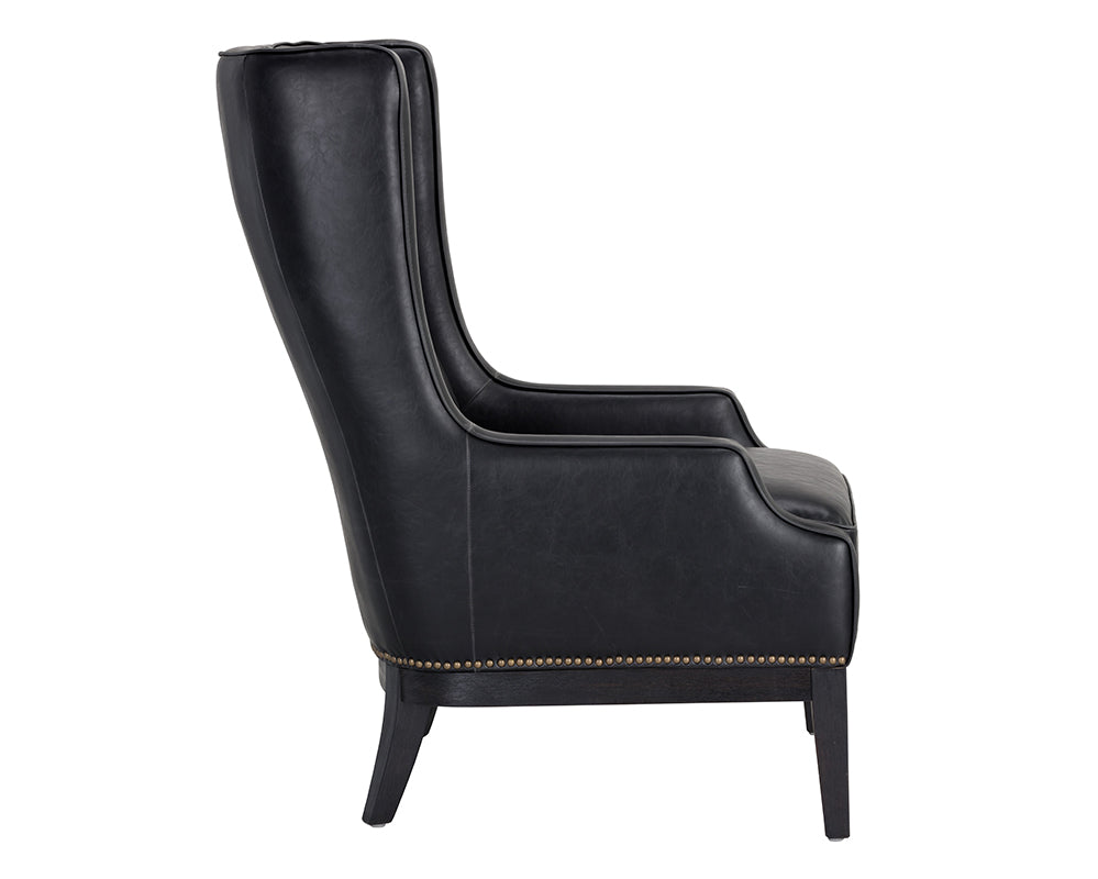 Biblioteca Lounge Chair - Coal Black