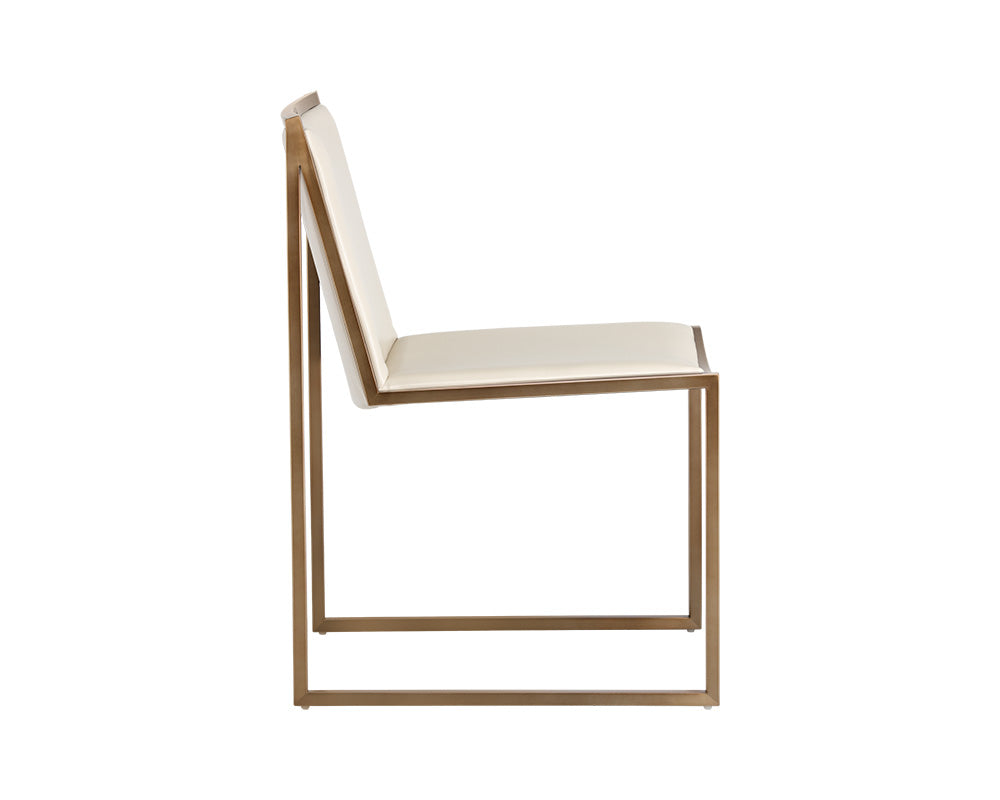 Blair Dining Chair - Antique Brass - Castillo Cream