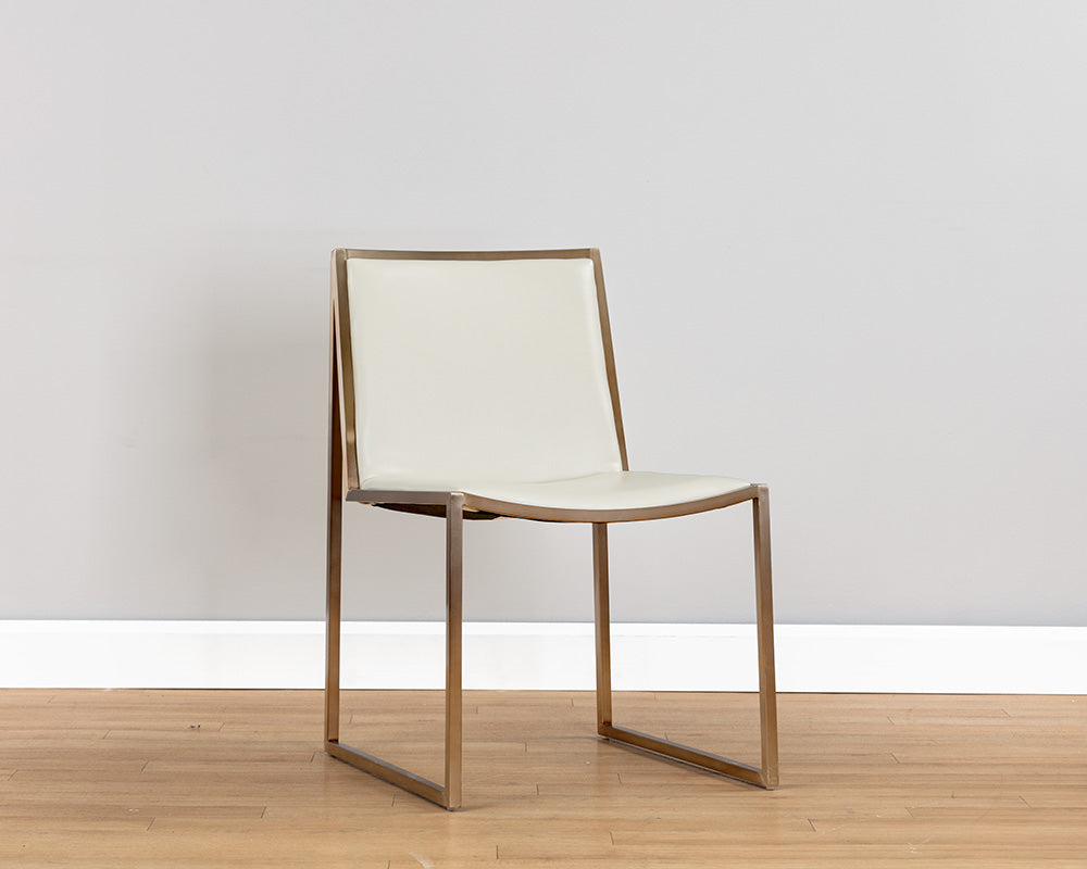 Blair Dining Chair - Antique Brass - Castillo Cream