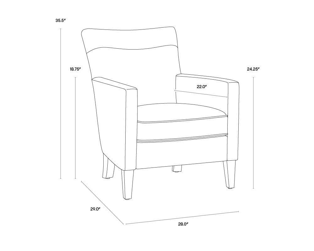 Aston Lounge Chair - Polo Club Kohl Grey / Coal Black