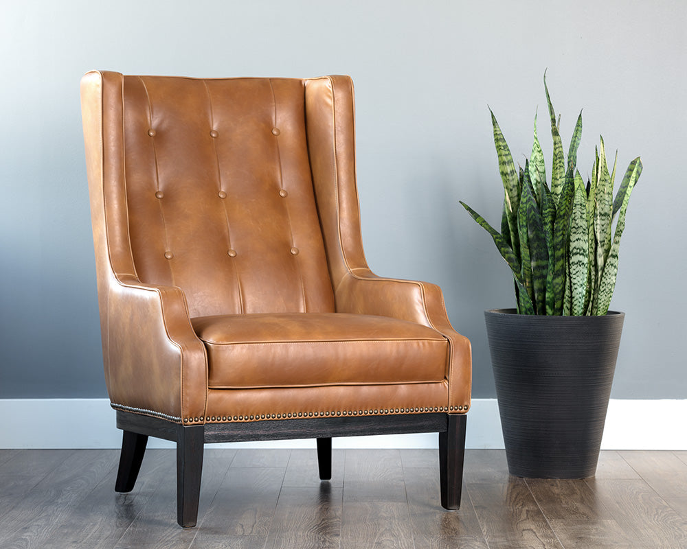 Biblioteca Lounge Chair - Tobacco Tan