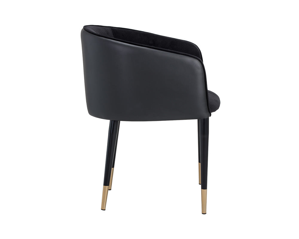 Asher Dining Armchair - Abbington Black / Napa Black