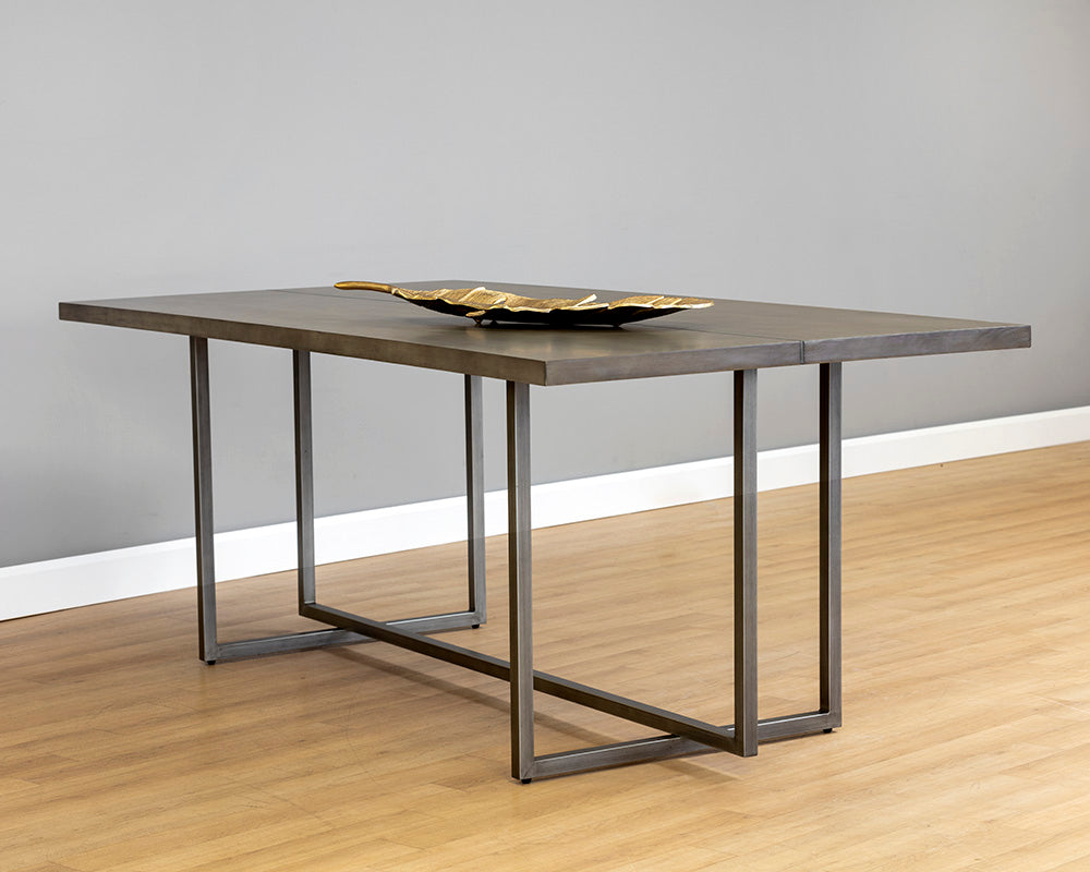 Jade Dining Table - Antique Silver - Ash Grey - 79"