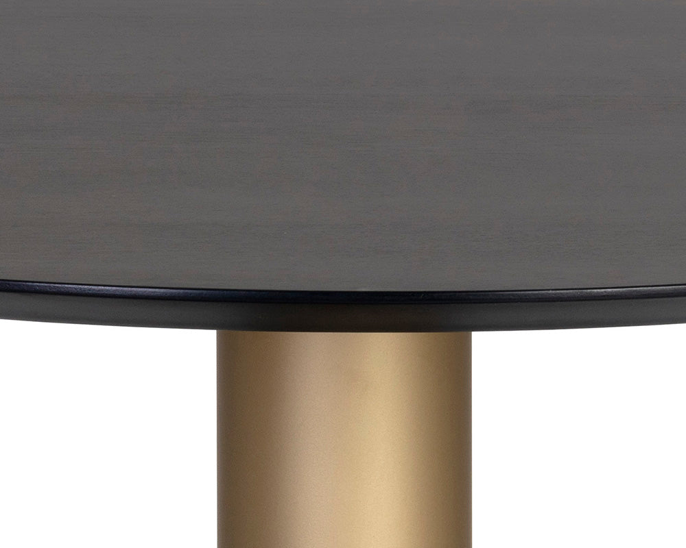 Monaco Bistro Table - Gold - Grey Marble / Charcoal Grey - 35.5"