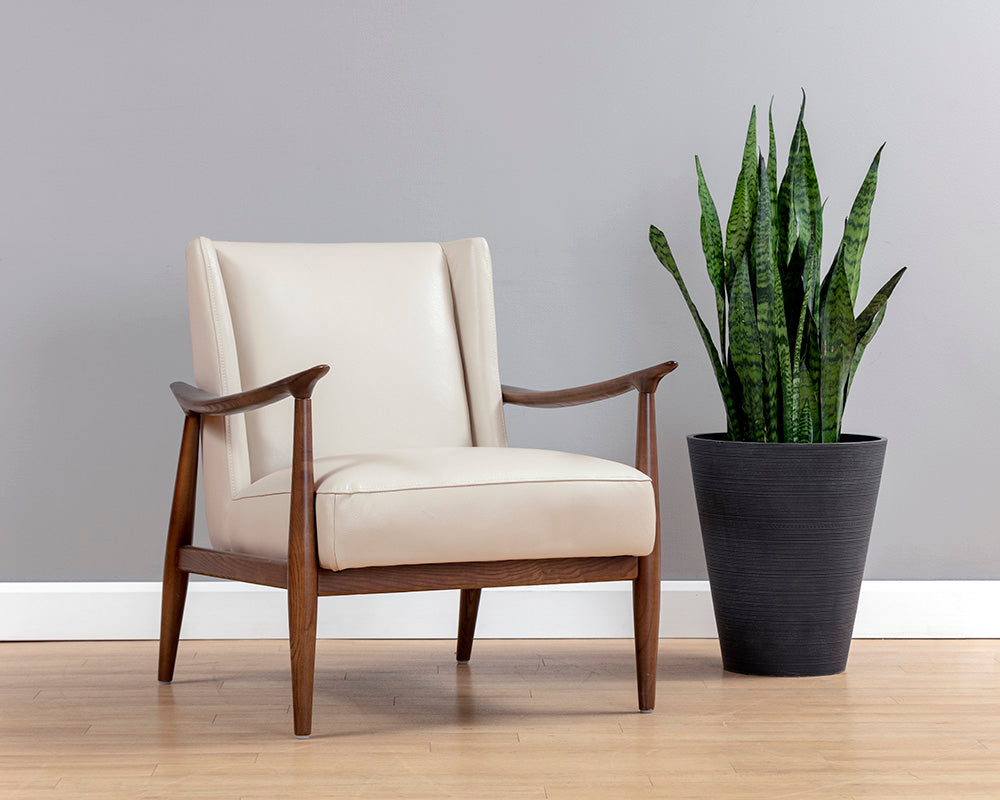 Azella Lounge Chair - Manchester Stone Leather