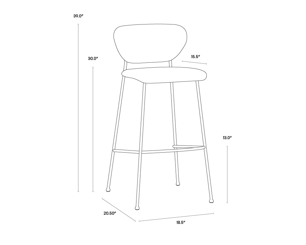 Odesa Barstool - Dillon Cream