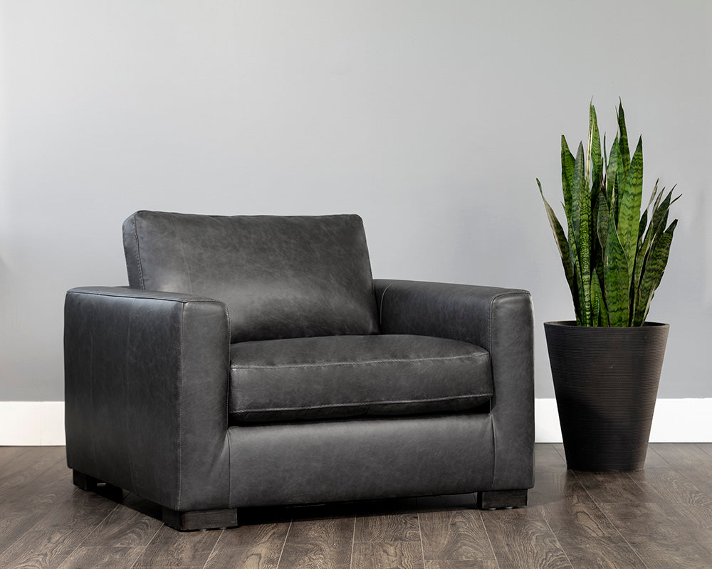 Baylor Armchair - Marseille Black Leather