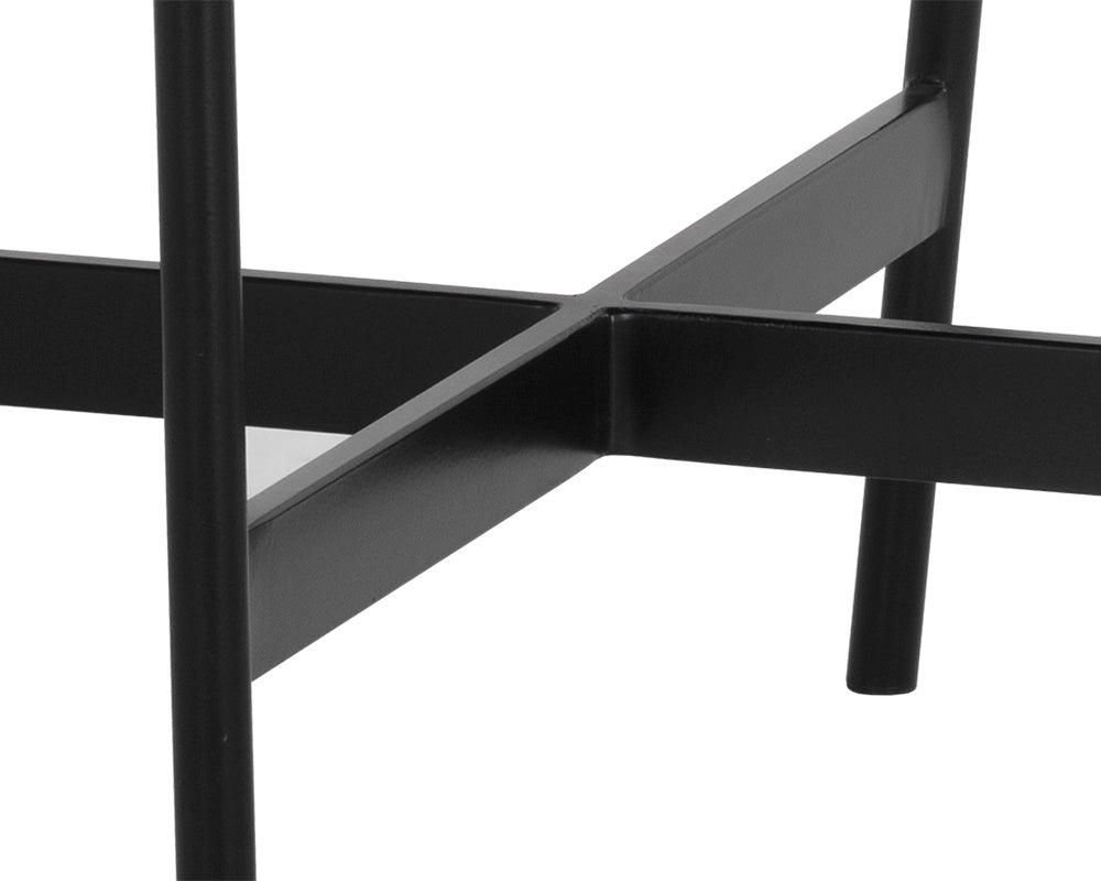 Omari Dining Chair - Black - Black Leather