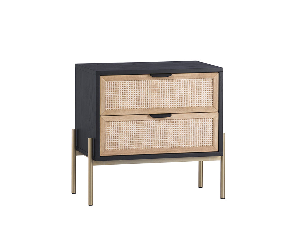 Avida Nightstand - Gold - Black/natural