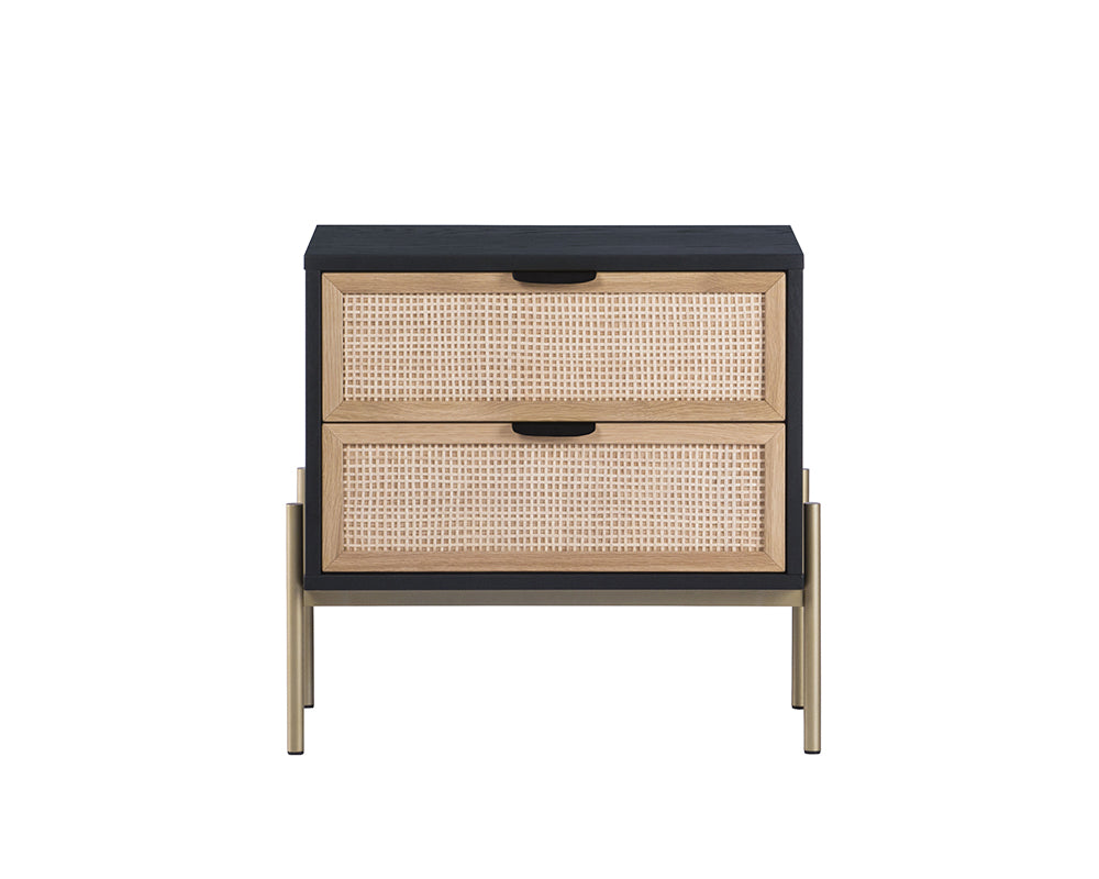 Avida Nightstand - Gold - Black/natural