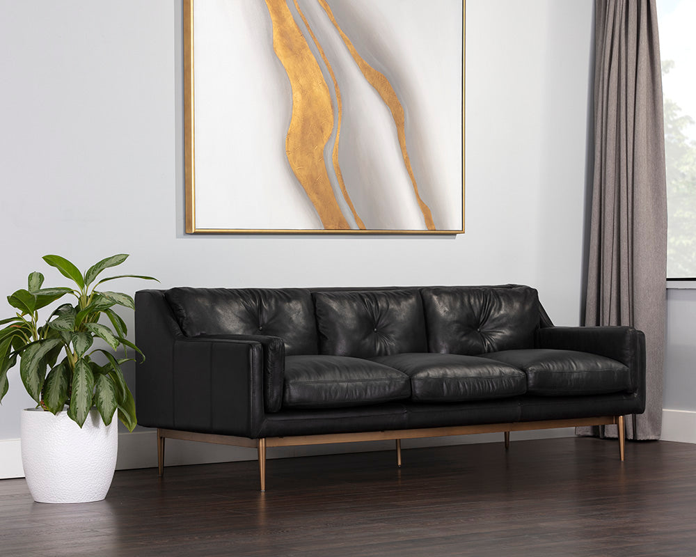 Benton Sofa - Behike Ebony Leather