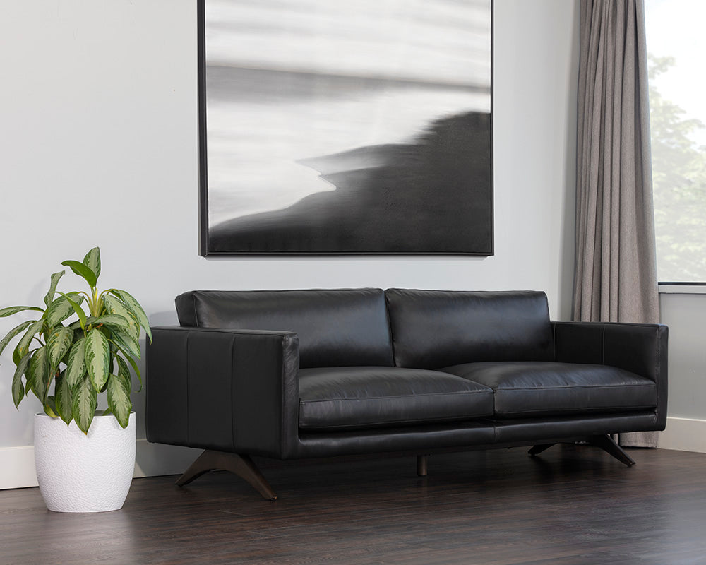 Rogers Sofa - Cortina Black Leather