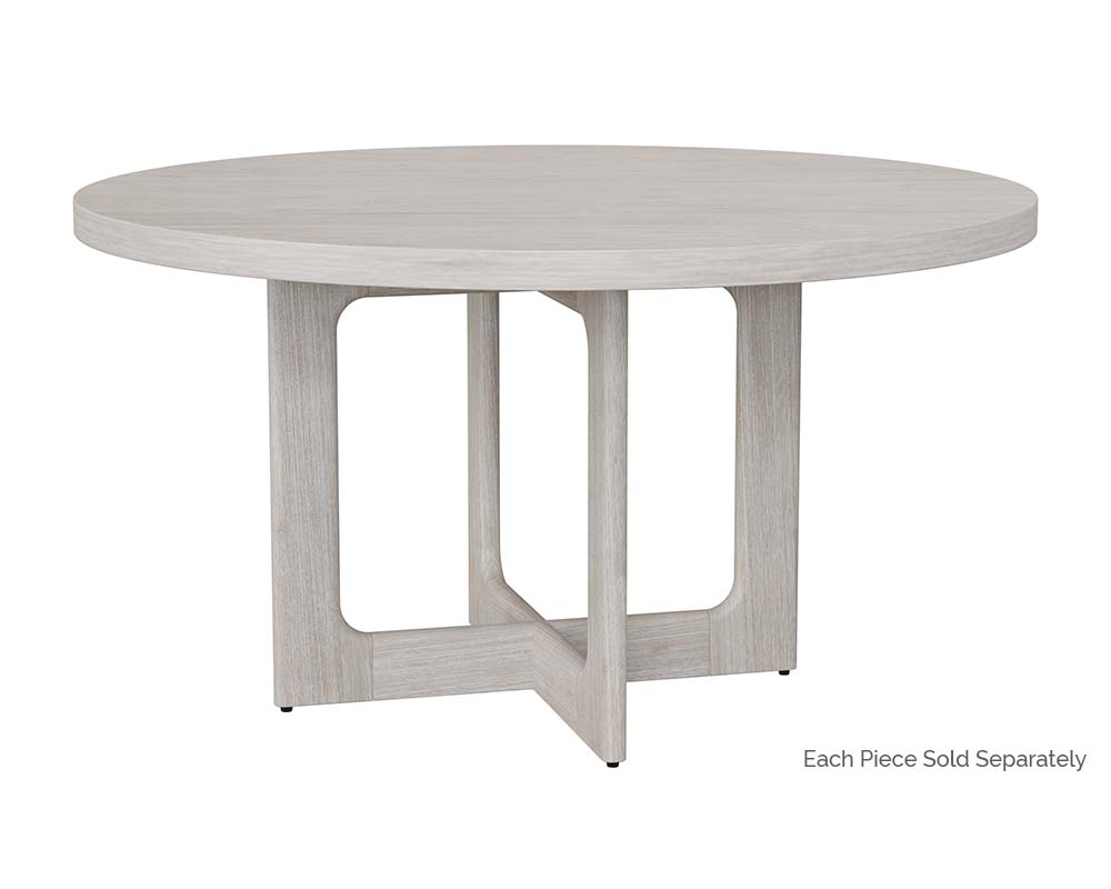 Cypher Dining Table Base - Wood - White Ceruse