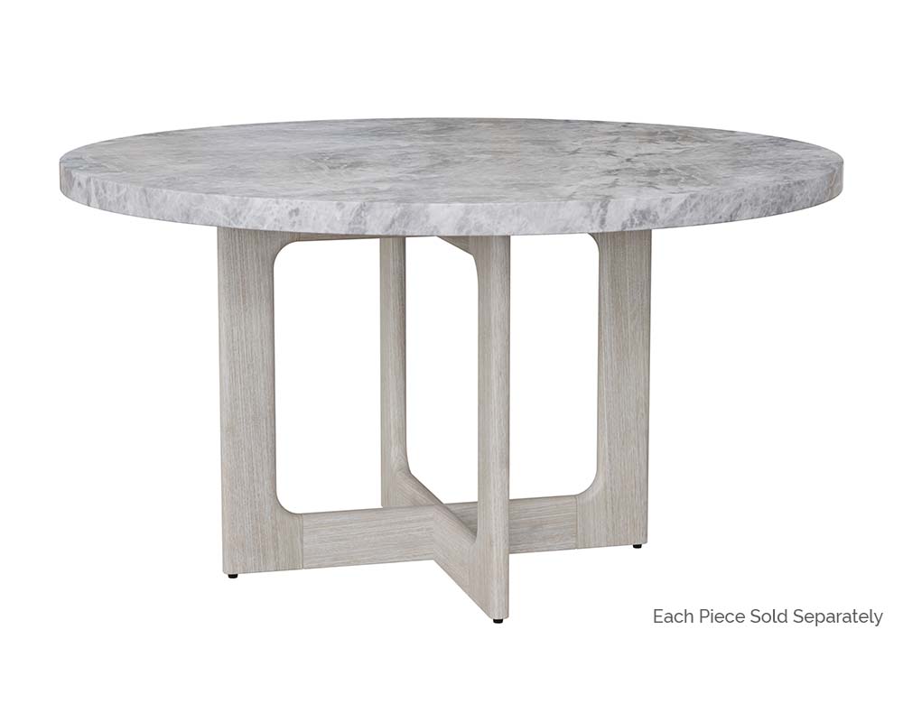 Cypher Dining Table Base - Wood - White Ceruse