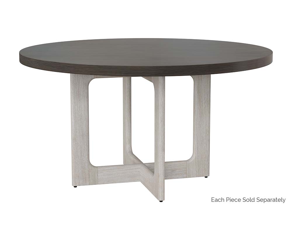 Cypher Dining Table Base - Wood - White Ceruse