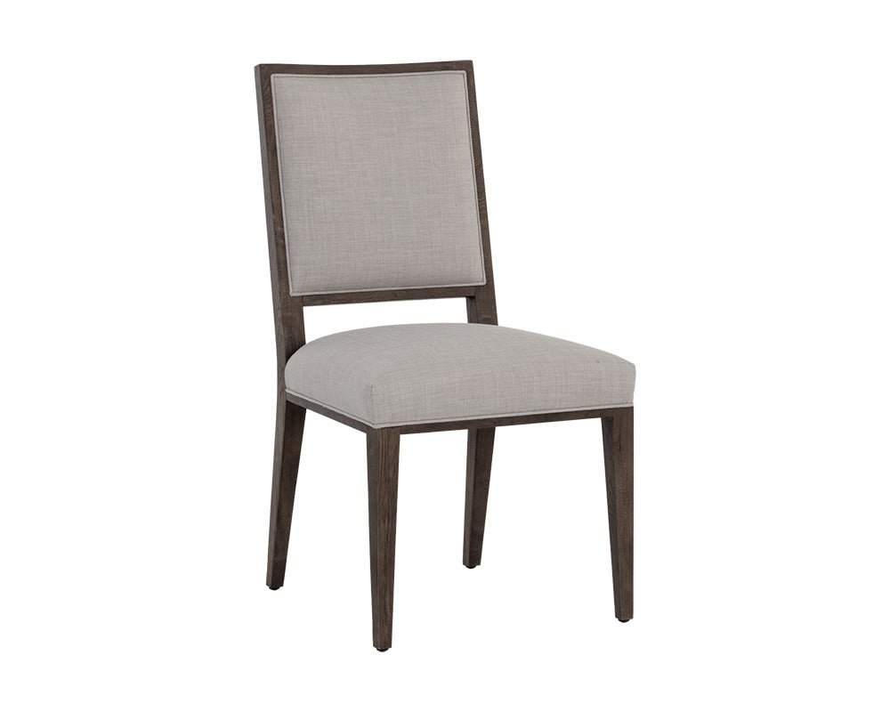 Aurelia Dining Chair - Dark Brown - Linoso Light Grey