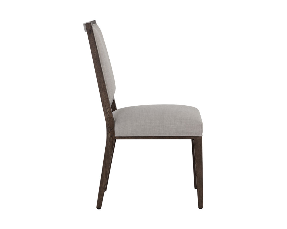 Aurelia Dining Chair - Dark Brown - Linoso Light Grey