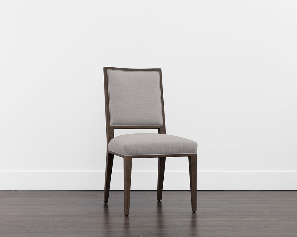 Aurelia Dining Chair - Dark Brown - Linoso Light Grey