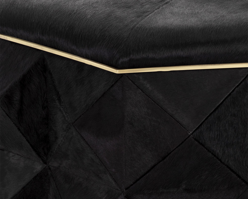 Ashanti Storage Ottoman - Large - Gold - Black