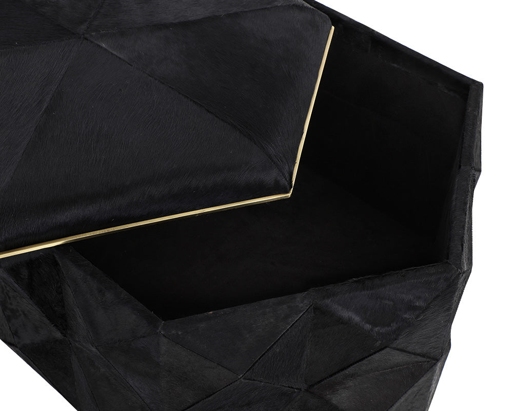 Ashanti Storage Ottoman - Large - Gold - Black