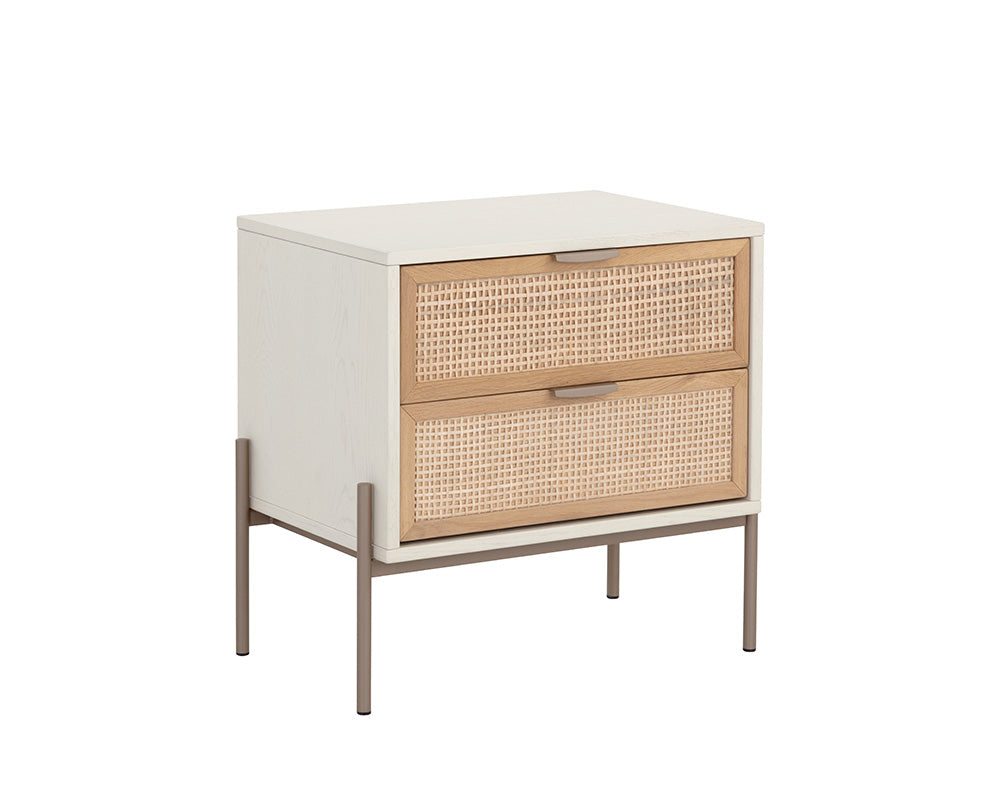 Avida Nightstand - Champagne Gold - Cream/natural