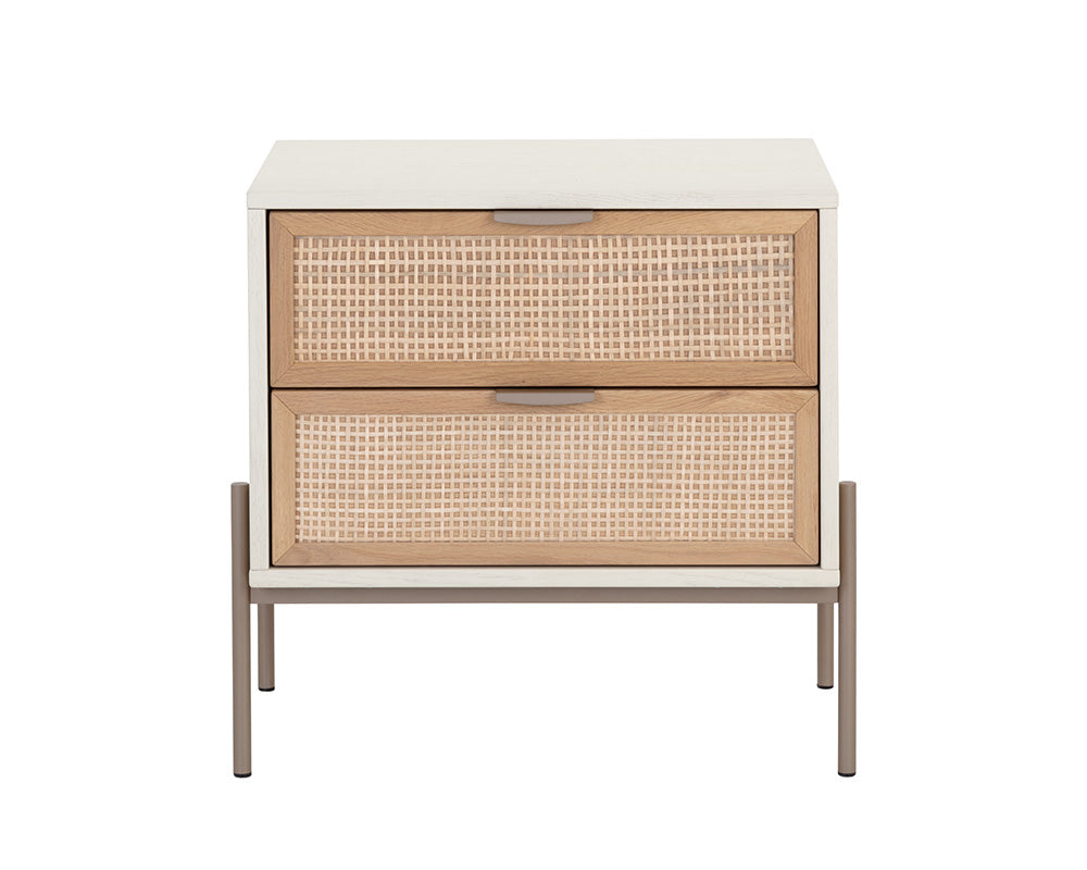 Avida Nightstand - Champagne Gold - Cream/natural