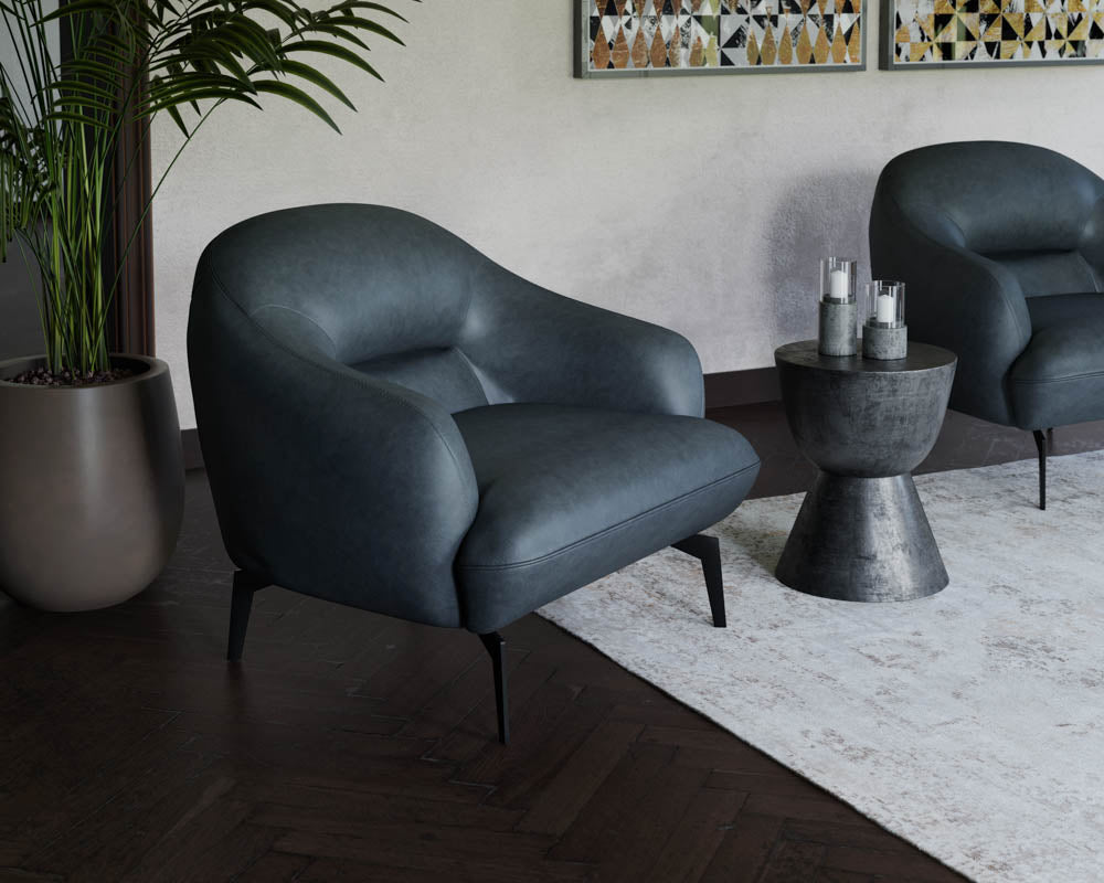 Armani Armchair - Midnight Blue Leather