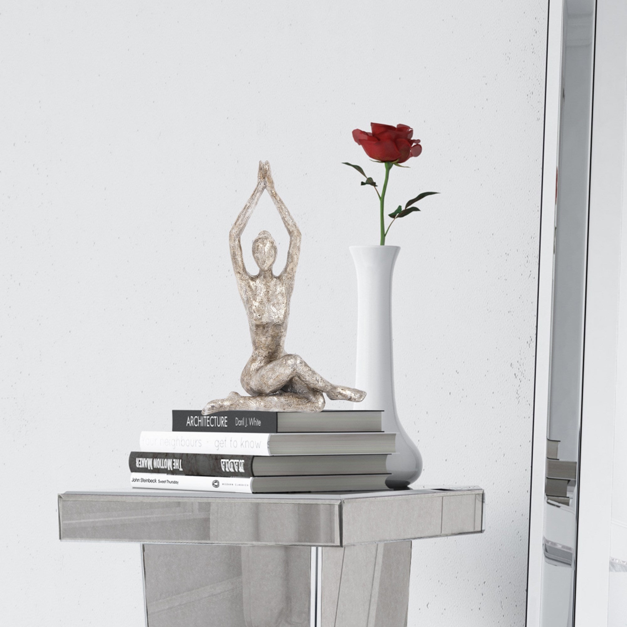 Seated Twist Yoga Pose Statue