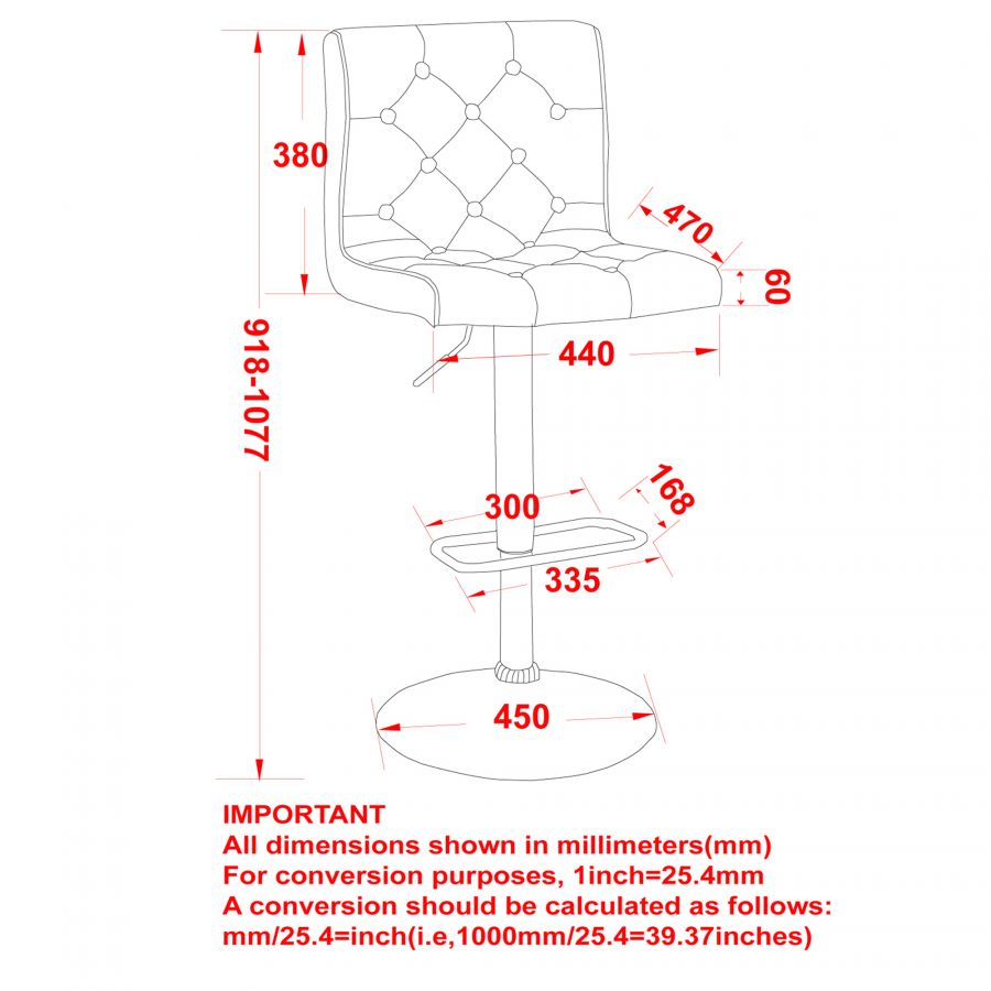 Dex White Air Lift Stool