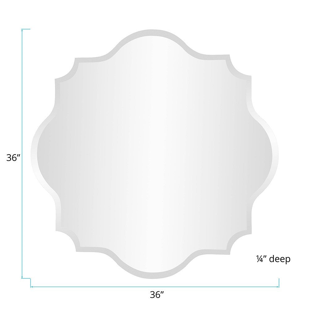 Scalloped Frameless Mirror