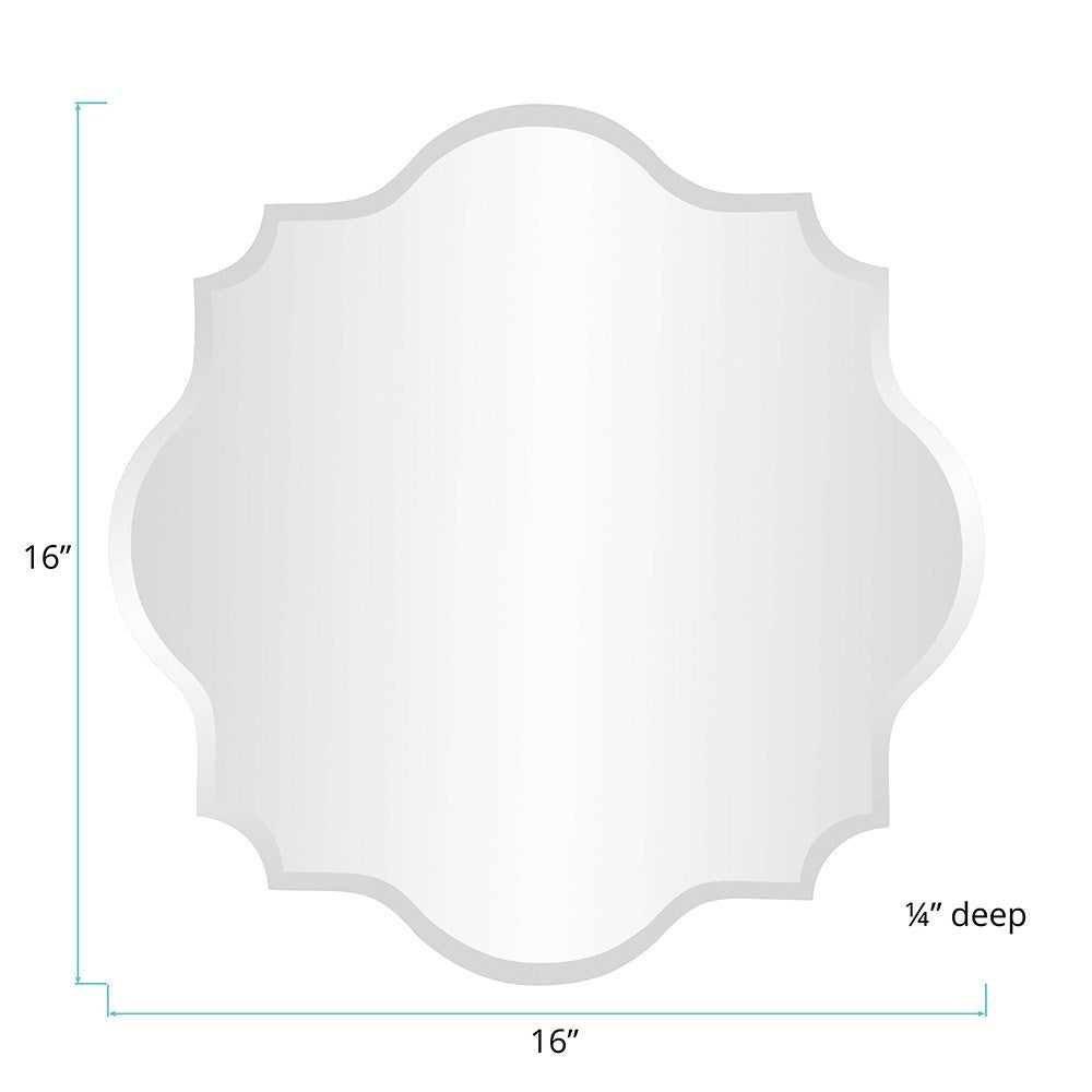 Scalloped Frameless Mirror