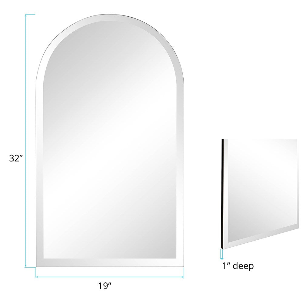 Frameless Arched Mirror