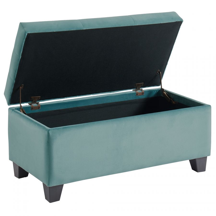 Sally Teal Rectangular Storage Ottoman