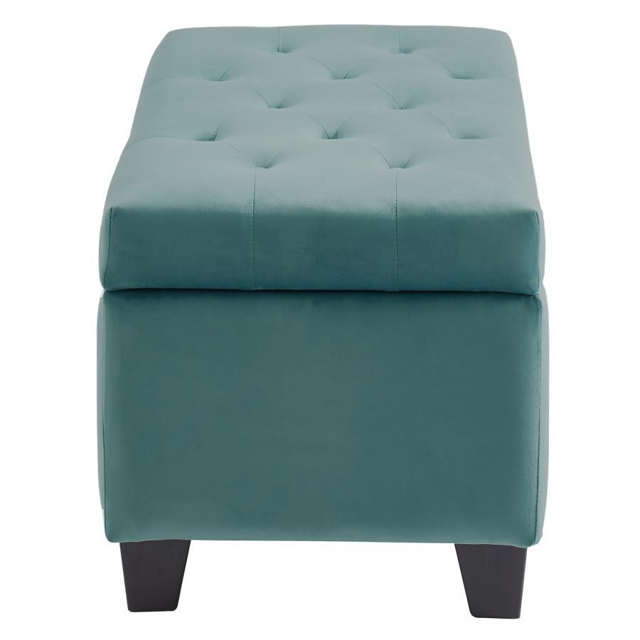 Sally Teal Rectangular Storage Ottoman