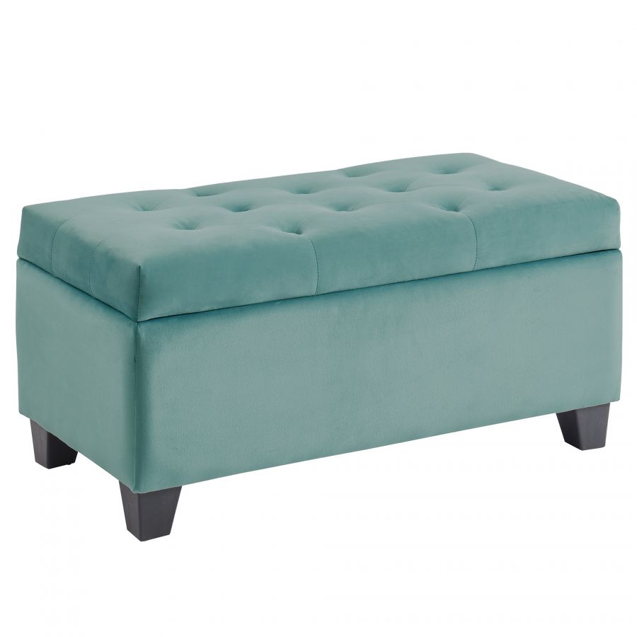 Sally Teal Rectangular Storage Ottoman